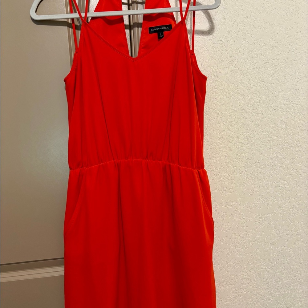Banana Republic Red Halter Sheath Dress